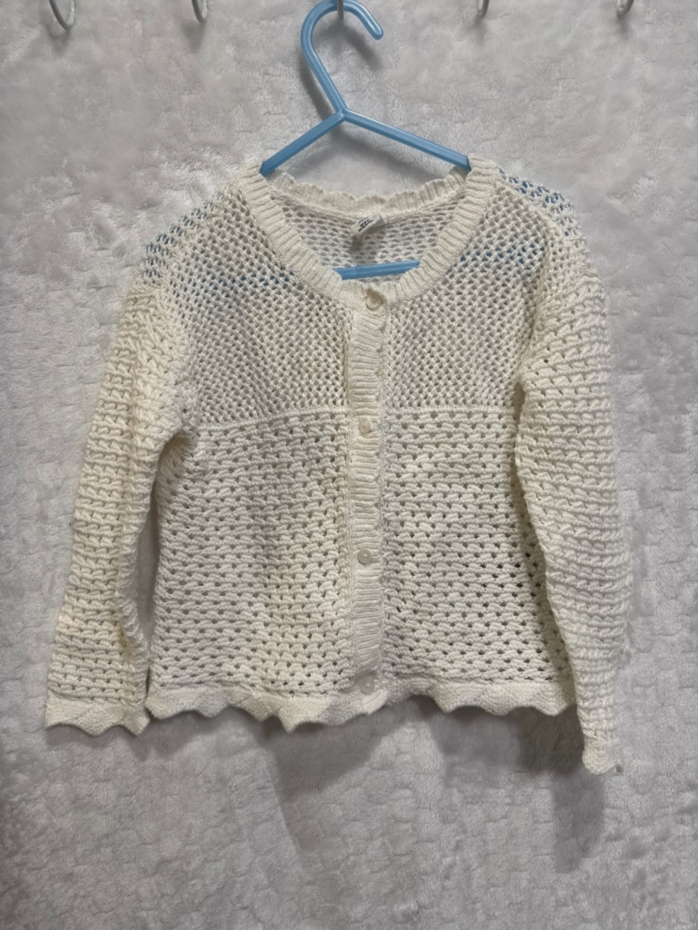 Baby gap crochet cardigan sweater toddler girl size 2T Off White open knit
